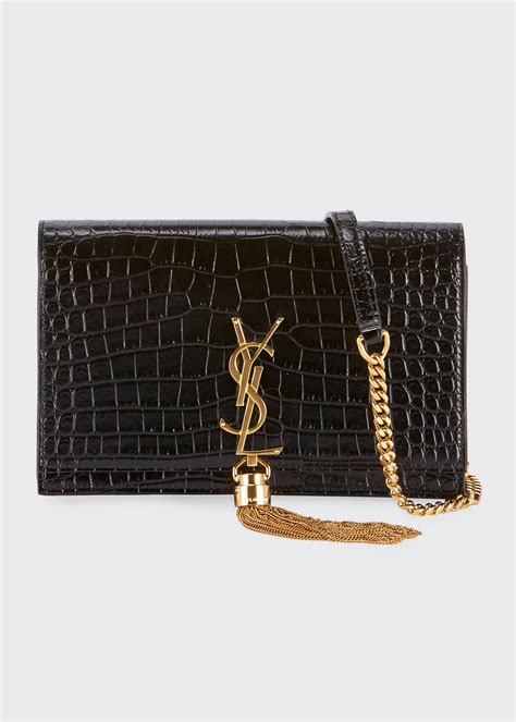 ysl croc wallet on chain|st laurent crocodile chain wallet.